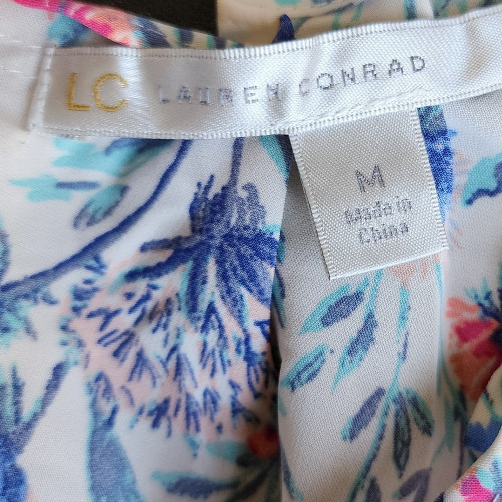 LC Womens Cottagecore White Botanical Wildflower Bow Back Sleeveless Top Size M - Picture 4 of 6